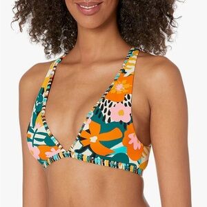 Like New Eidon Womens Rooney Fixed Triangle Bikini Top with Keyhole Back